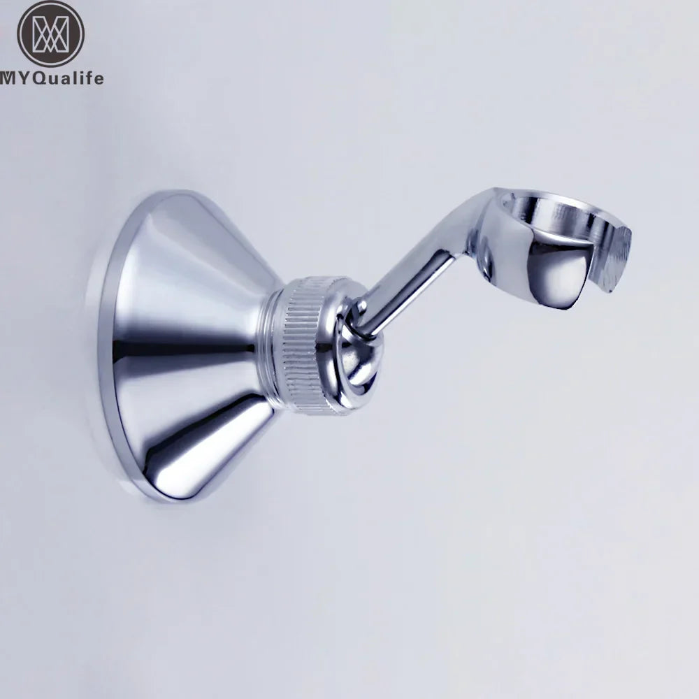 DecorBites™ Brass Handheld Shower Holder Bracket, Chrome Finish, Wall Mounted, Adjustable Angle