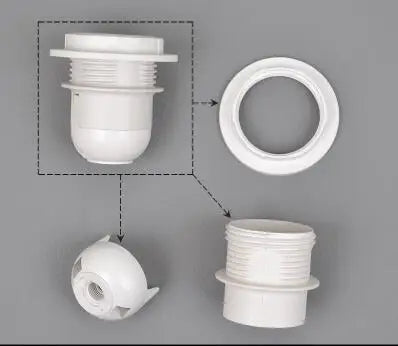 DecorBites™ E27 Lamp Bulb Holder Fitting, Black/White, 110v-220v Lighting Accessory