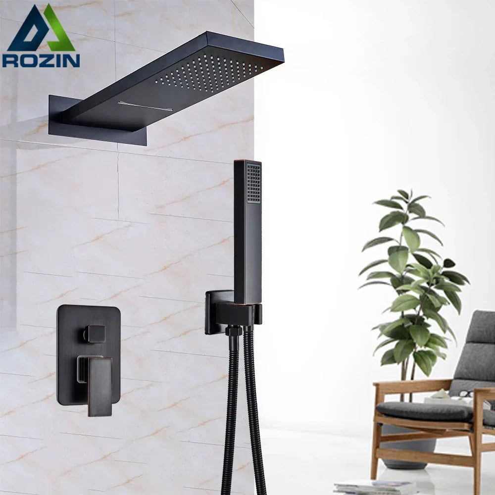 DecorBites™ Golden Shower Faucet with Wall Mount for 3-ways Control and Plastic Handshower