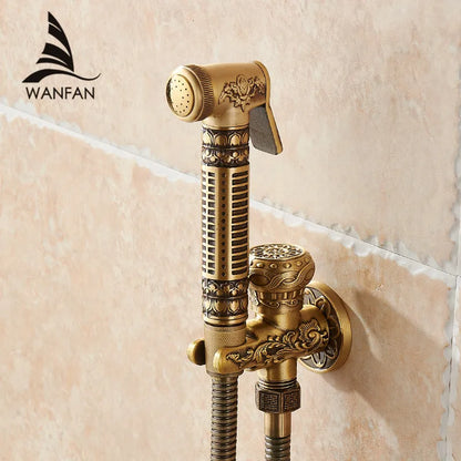 DecorBites™ Brass Wall Mounted Bidet Faucet Handheld Hygienic Shower Spray Head