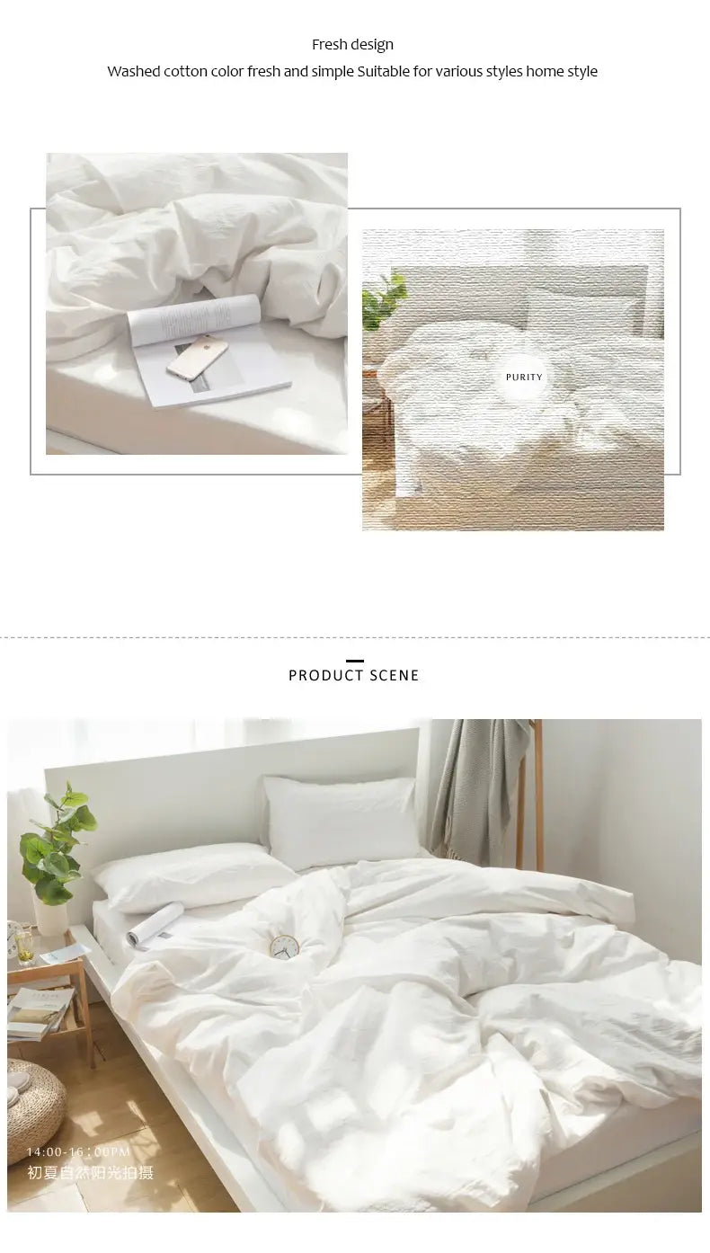Decorbites™ 100% Baumwoll-Weiße Bettbezug-Set