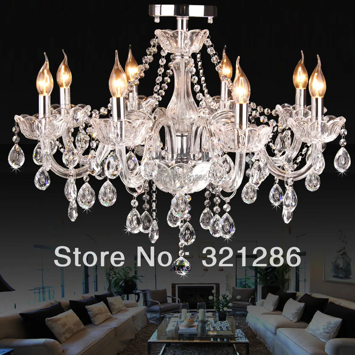 DecorBites™ Crystal K9 Chandelier: Modern 8-Arm LED Bedroom & Living Room Lighting