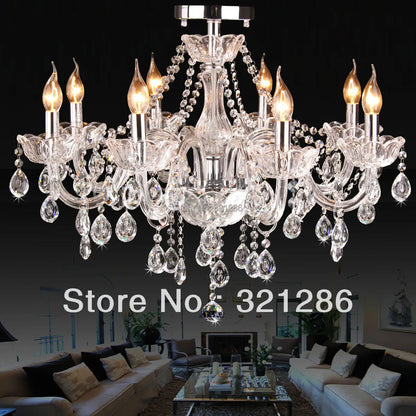 DecorBites™ Crystal K9 Chandelier: Modern 8-Arm LED Bedroom & Living Room Lighting
