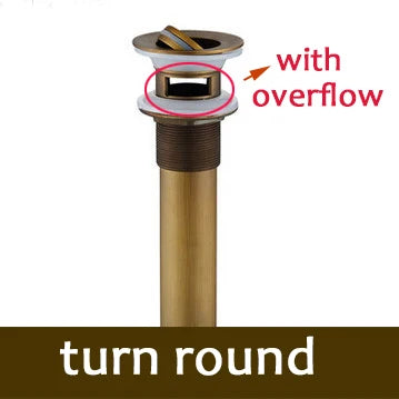 DecorBites™ Brass Bathroom Sink Pop Up Drain for Lavatory Basin - HJ-0618F