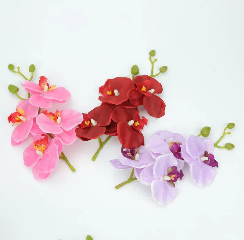 DecorBites™ Artificial Butterfly Orchid Bouquet Silk Flowers for Home Wedding Decoration Bouquet