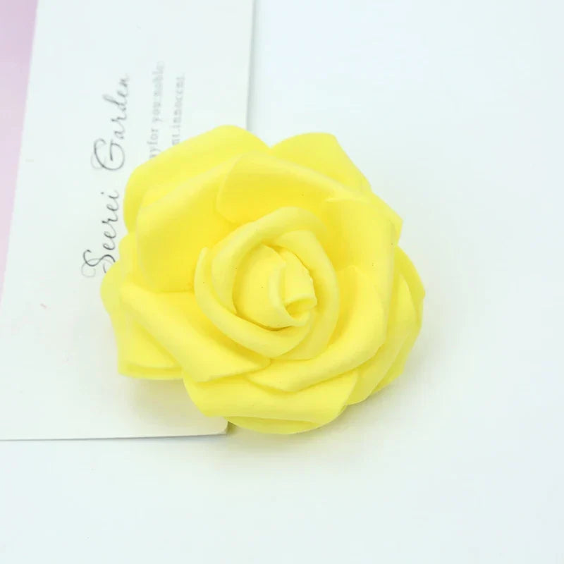DecorBites™ Foam Roses Flower Wall Home Wedding Decoration Bridal Brooch Handmade Artificial Flowers