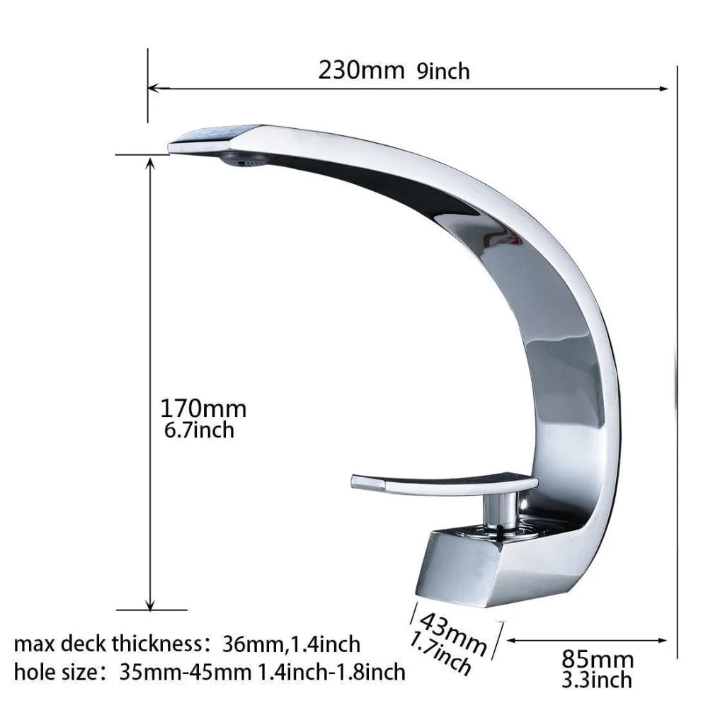 DecorBites™ Black Chrome Basin Faucet Single Handle Bathroom Mixer Tap