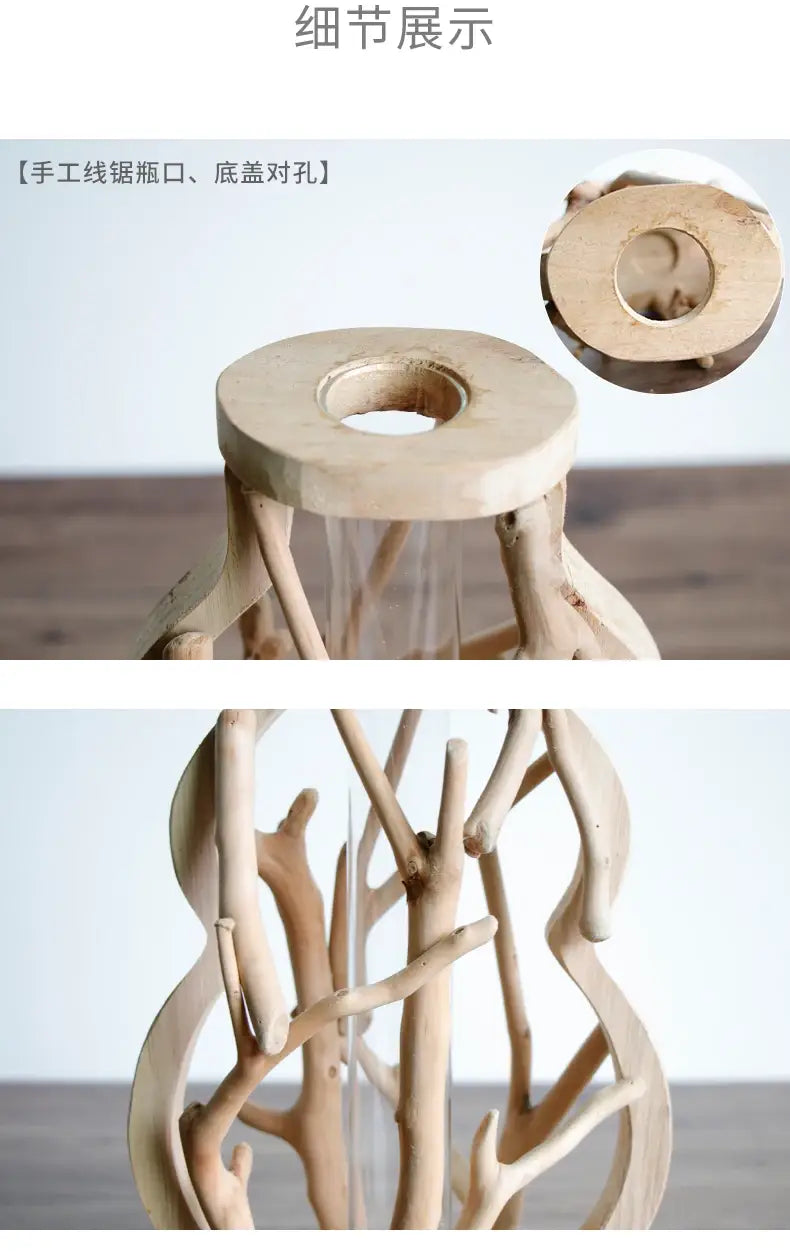 Handcrafted Wooden Vase for Creative Home Decor