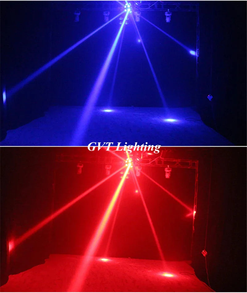 DecorBites™ 12x10W RGBW Unlimited Rotate DJ LED Moving Head Light - حفلات الديسكو، البار، الملهى الليلي