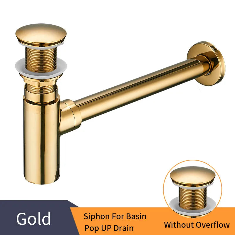 DecorBites™ Brass Round Bottle Trap Oil Rubbed Bronze WF-6920