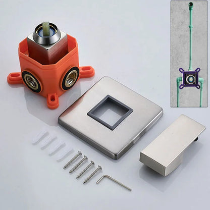 DecorBites™ Brass Wall Mounted Shower Mixer Valve with Orange Control Handle