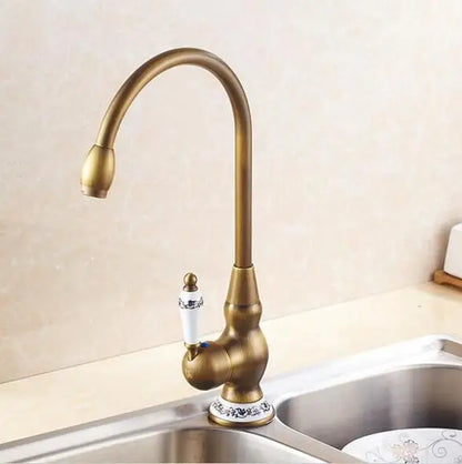 خلاط حوض من البورسلين من ديكوربايتس™، صنبور ساخن وبارد، دوار 360 درجة