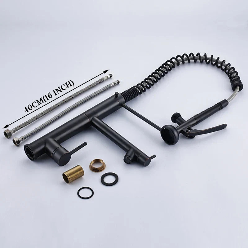 DecorBites™ Black Bronze Kitchen Mixer Faucet with 360 Rotation - Single Handle Sink Tap