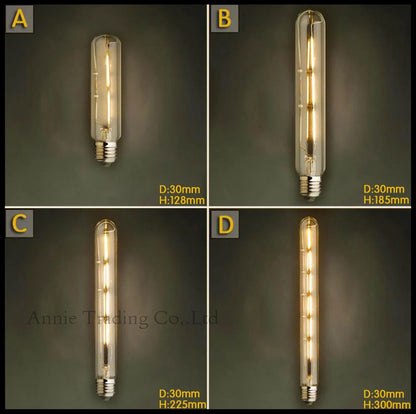 Decorbites™ LED-Filamentlampe E27 T10 T185 T225 T300 Vintage Rohr-Edisonlampe