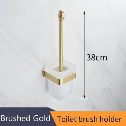 DecorBites™ Gold Bath Hardware Set: Towel Ring, Toilet Brush Holder - WF-552200