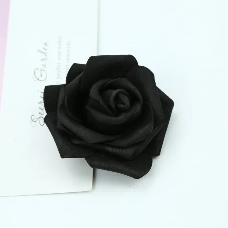 DecorBites™ Foam Roses Flower Wall Home Wedding Decoration Bridal Brooch Handmade Artificial Flowers