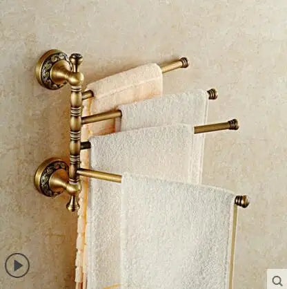 Juego de accesorios de baño DecorBites™ de cobre tallado: estante para toallas, toallero, portarrollos de papel, gancho para ropa