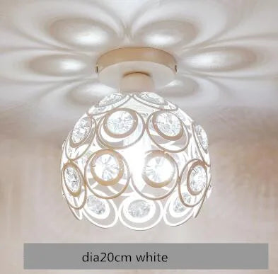 DecorBites™ Crystal Flush Mount Chandelier for Hallway Foyer, Modern Hollow Carved Ceiling Light
