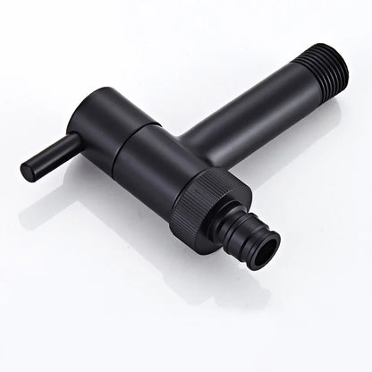 صنبور زاوية حمام نحاسي من DecorBites™، صنبور خلاط خارجي بارد واحد، لون أسود زيتي