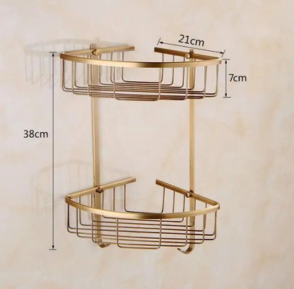 DecorBites™ Carved Antique Bronze Brass Bathroom Accessories Set with Solid Bath Hardware