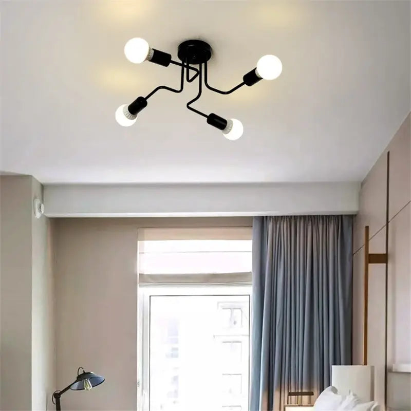 DecorBites™ Retro Industrial Wrought Iron Ceiling Light