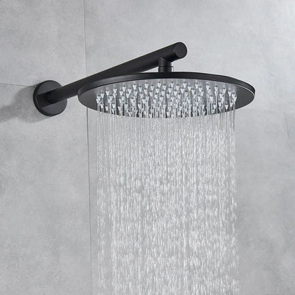 DecorBites™ Brass Black Shower Set with Ceiling/Wall Arm, Diverter Mixer, Handheld Spray, 8-16" Rain Head