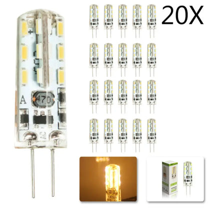 DecorBites™ G4 LED Spotlight Bulb 2W Crystal Lamp 12V 3014 SMD - Pack of 20