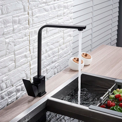 DecorBites™ Kitchen Faucet: Brushed Gold/Nickle/Black Hot Cold Mixer Crane Water Tap