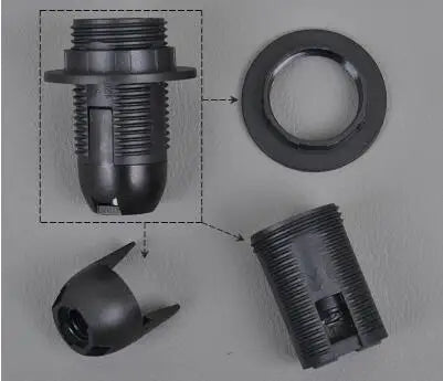 DecorBites™ E27 Lamp Bulb Holder Fitting, Black/White, 110v-220v Lighting Accessory