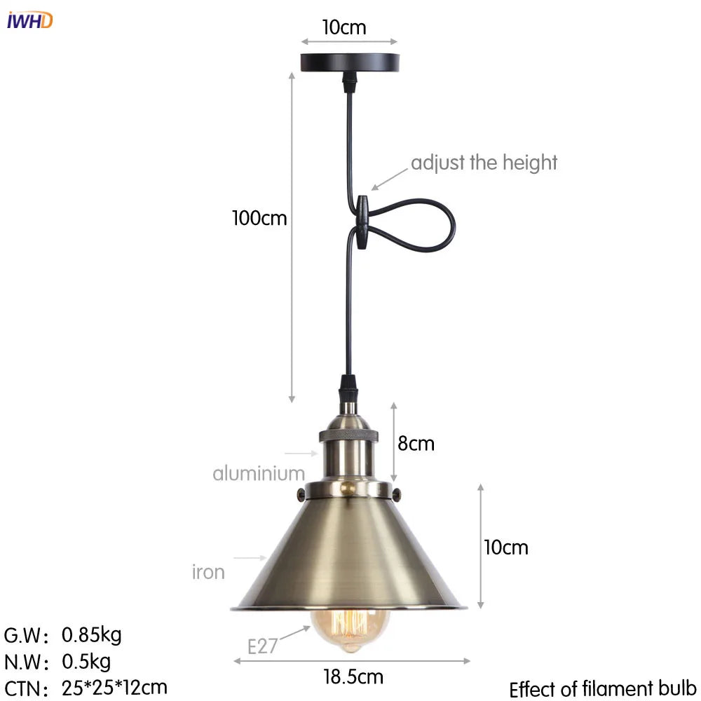 Lámparas colgantes LED Edison retro doradas DecorBites™ para comedor, sala de estar y decoración industrial
