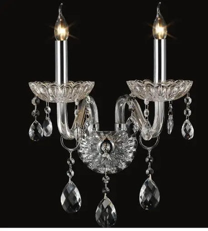 DecorBites™ Crystal Lamp Wall Light with LED Bulbs and Silk Fabric Lampshade