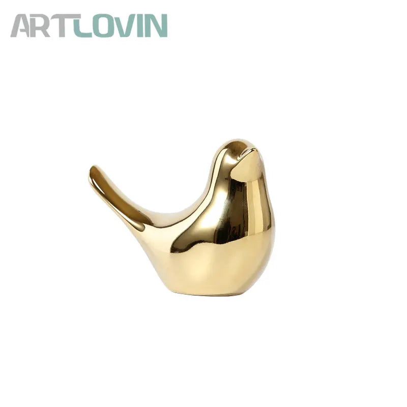 Figuritas de Aves de Cerámica Oro Decorbites™ para Decoración del Hogar - Ornamentos de Boda de Moda