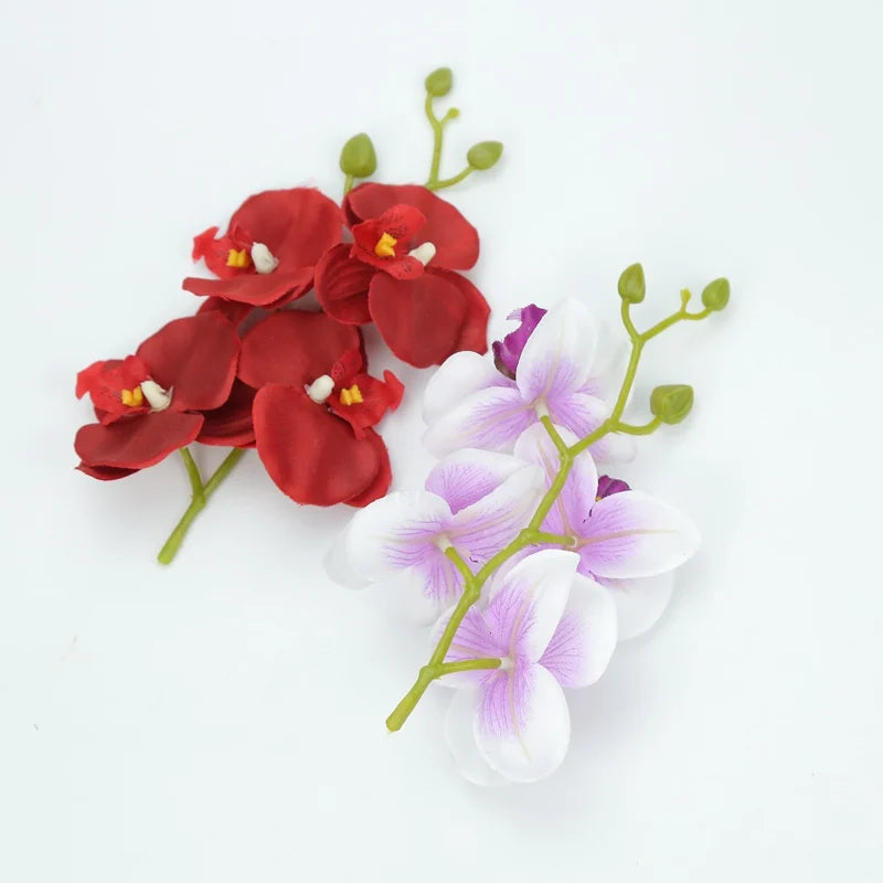 DecorBites™ Artificial Butterfly Orchid Bouquet Silk Flowers for Home Wedding Decoration Bouquet