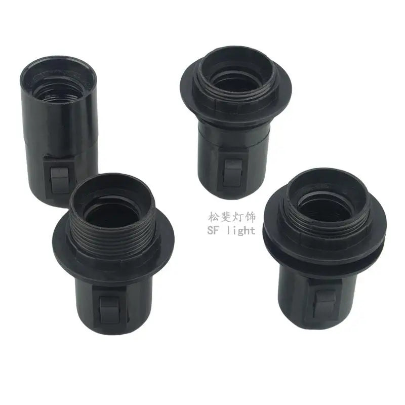 DecorBites™ E27 Socket Lamp Base Switch 4A, 250V Black Fitting Bulb Holder Socket
