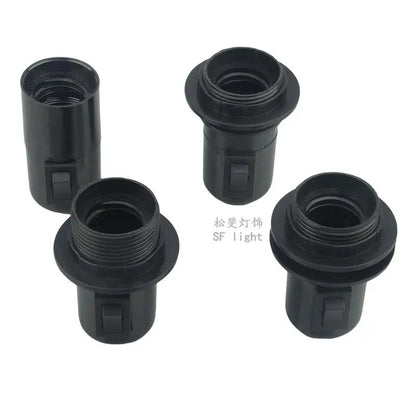 DecorBites™ E27 Socket Lamp Base Switch 4A, 250V Black Fitting Bulb Holder Socket