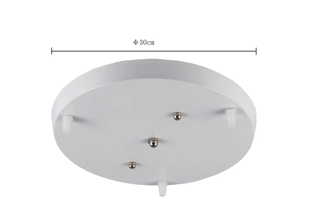 DecorBites™ Ceiling Chandelier Plate 3-Hole Black/White Iron Lamp Base Pendant Lighting Kit