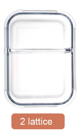 صندوق غداء للأطفال من ديكوربايتس™: بينتو زجاجي على الطراز الكوري مع مقصورات، آمن للاستخدام في الميكروويف، لتخزين الطعام