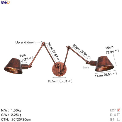 Decorbites™ Industrielle LED-Wandleuchte für Schlafzimmer und Badezimmer Vintage-Wandlampe