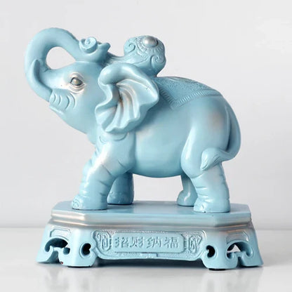 DecorBites™ Elephant Couple Resin Statue for Living Room Office Tabletop Ornament