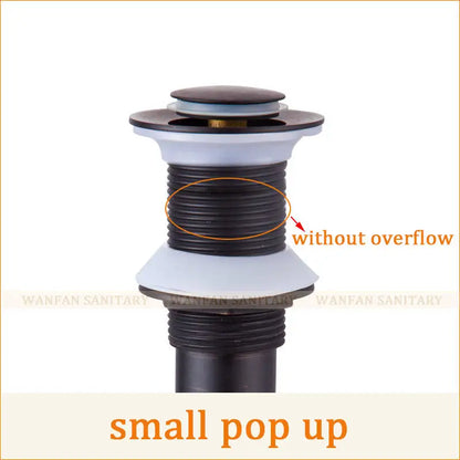 DecorBites™ Brass Black Pop Up Drain Stopper with Overflow for Vessel Sink