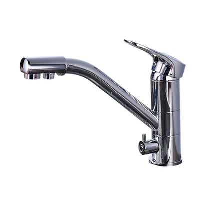 DecorBites™ Brushed Nickel Kitchen Sink Faucet with Water Purification: 360° Rotation Deck Mounted Mixer Tap