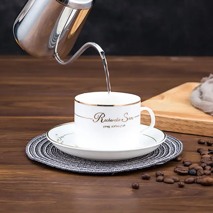 DecorBites™ Gooseneck Stainless Steel Pour Over Kettle with Wooden Handle