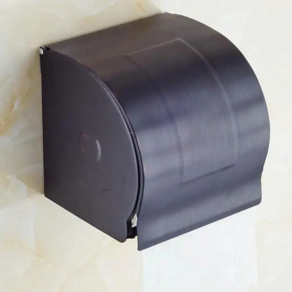 مجموعة إكسسوارات الحمام DecorBites™ المصنوعة من البورسلين الأسود والنحاس