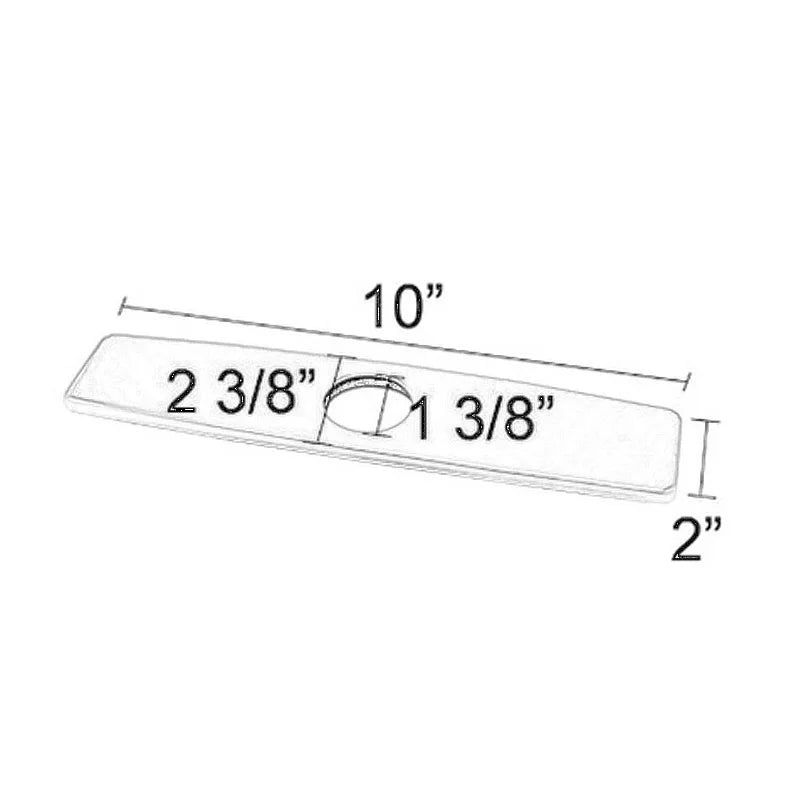 غطاء فتحة صنبور حوض المطبخ والحمام من DecorBites™ مقاس 10 بوصات، مع لوحة زخرفية باللون الأسود/النيكل المصقول/الكروم