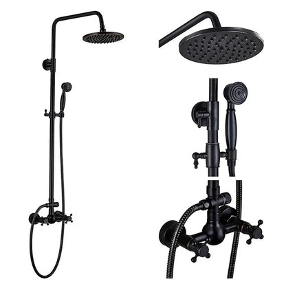DecorBites™ Black Brass Bath Shower Faucet Set with Handshower and Tub Spout