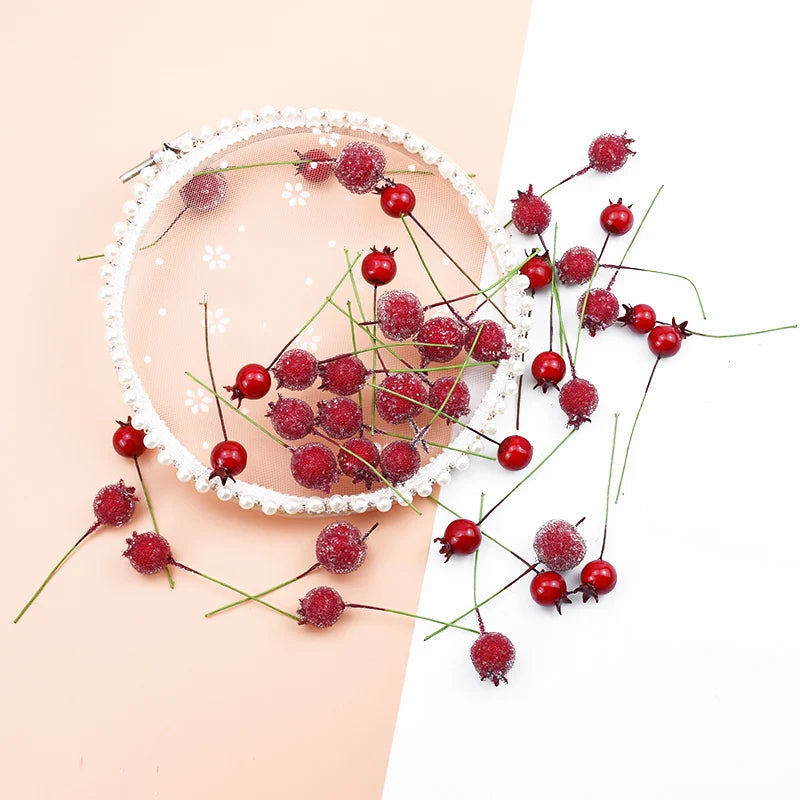 DecorBites™ Foam Cherry Artificial Fruits - Set of 10 Pieces for DIY, Decor, and Gifts