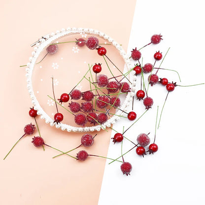 DecorBites™ Foam Cherry Artificial Fruits - Set of 10 Pieces for DIY, Decor, and Gifts