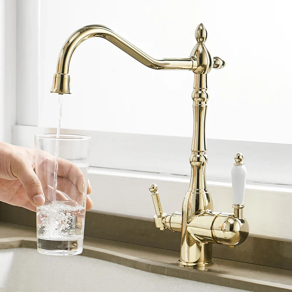 Grifo de cocina Decorbites™ con mezclador de purificación de agua, rotación de 360° para cocina WF-0193K
