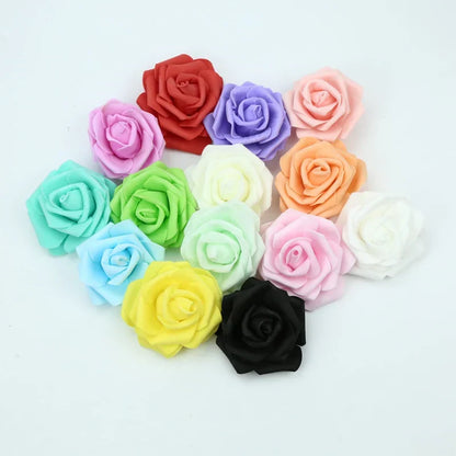 DecorBites™ Foam Roses Flower Wall Home Wedding Decoration Bridal Brooch Handmade Artificial Flowers