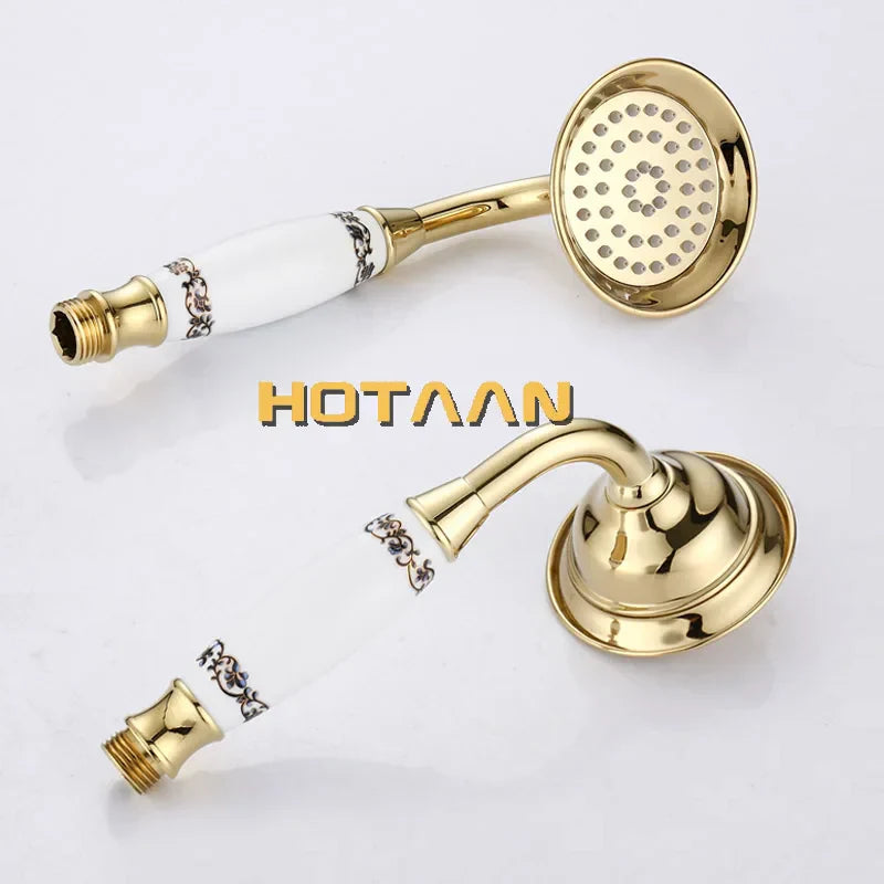Decorbites™ Goldfinish Badewannenarmatur mit Keramikgriff und Handbrause AI-5329